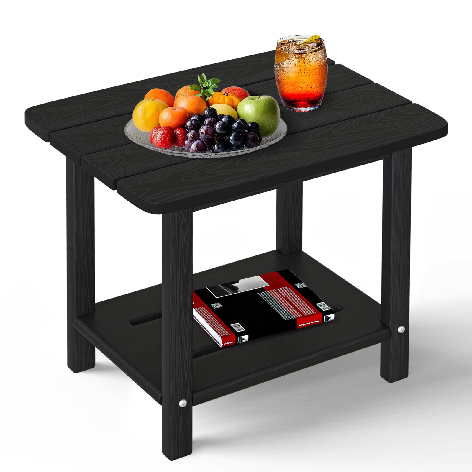 Nevilywood Adirondack square side table front view, weatherproof for outdoor use.