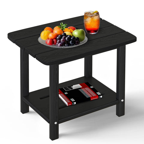 Nevilywood Adirondack square side table front view, weatherproof for outdoor use.