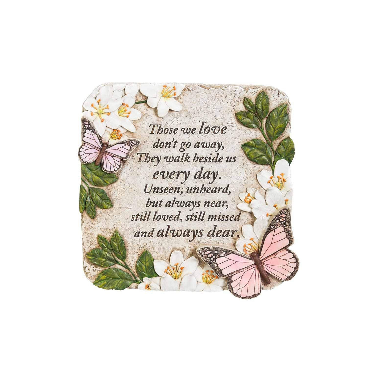 New Creative memorial stone with butterflies for outdoor remembrance and garden display.