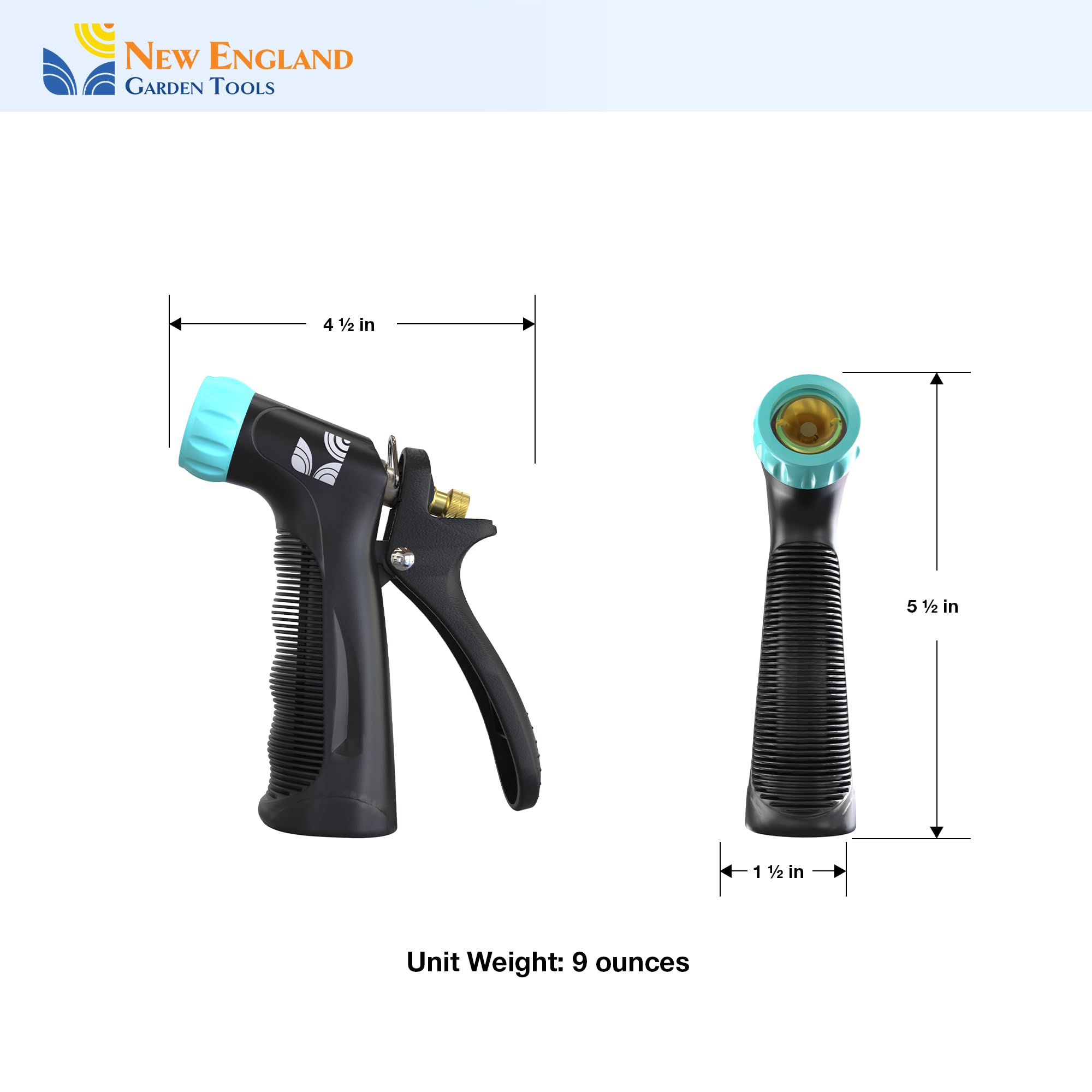 New England Garden Tools high-pressure nozzle ideal for demanding cleaning tasks.