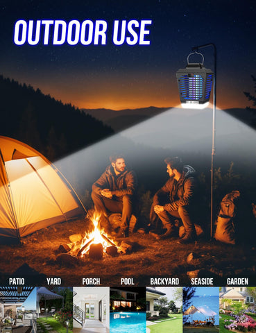 New Fi bug zapper hanging hook enables versatile placement.