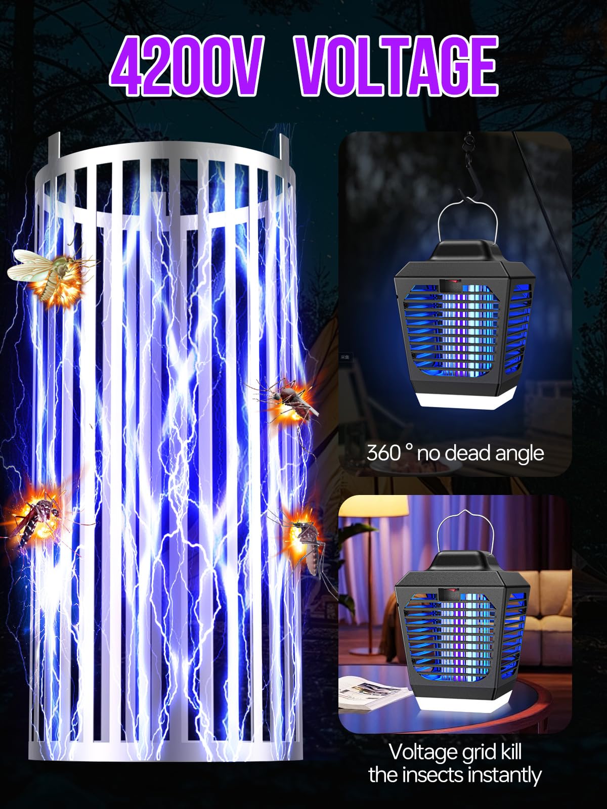 New Fi Bug Zapper 360-degree grid delivers quick, contact-based pest elimination for yards.