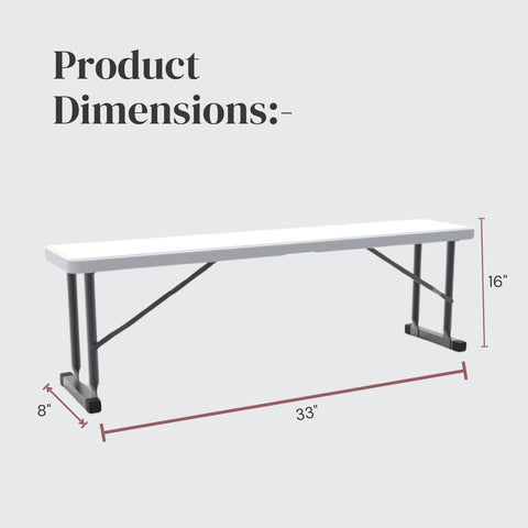 New Home Era bench with steel frame folded for compact storage.