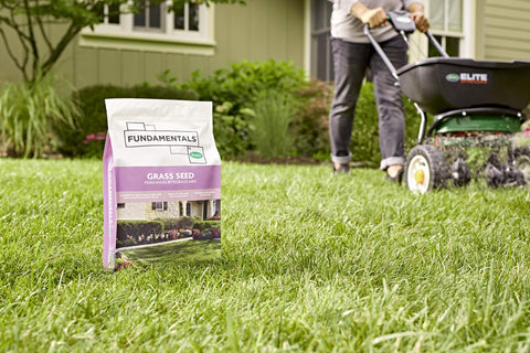 New lawn coverage of 375 square feet per bag with Fundamentals by Scotts.