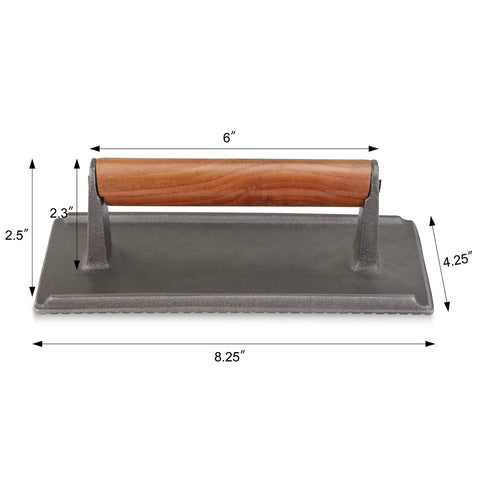 New Star 36435 iron weight press handle closeup wooden grip stays cool