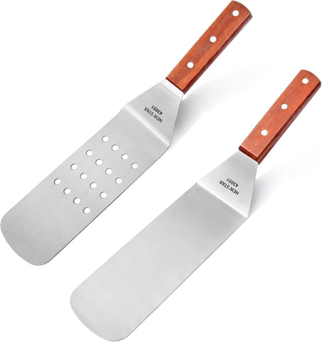 New Star 43051 wood-handle solid spatula for sturdy flipping and searing