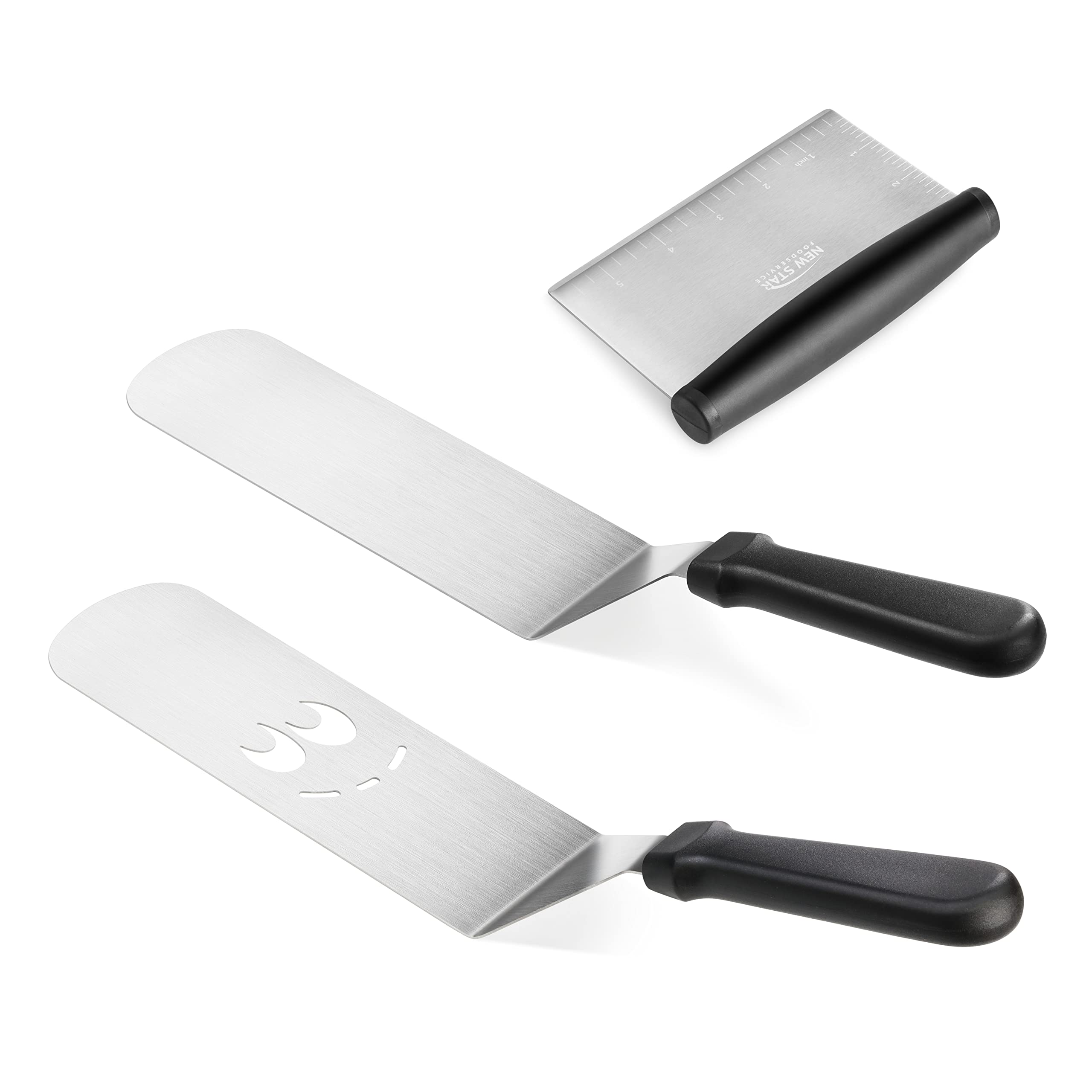 New Star solid-rounded-edge turner 8in ideal for flipping burgers.