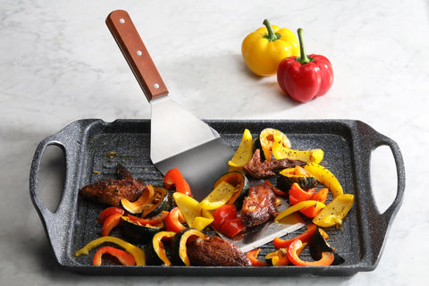 New Star Foodservice 36350 16-inch length keeps hands away from heat.