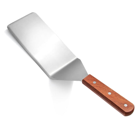 New Star Foodservice 36350 4-inch wide blade enables sturdy lifting of burgers.