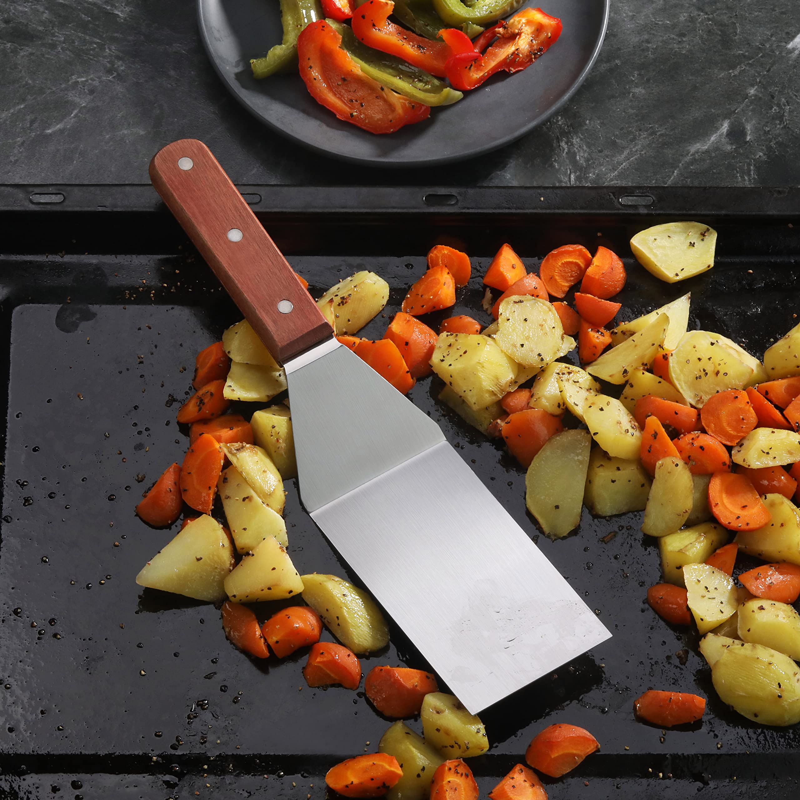 New Star Foodservice riveted wooden handle for secure grip
