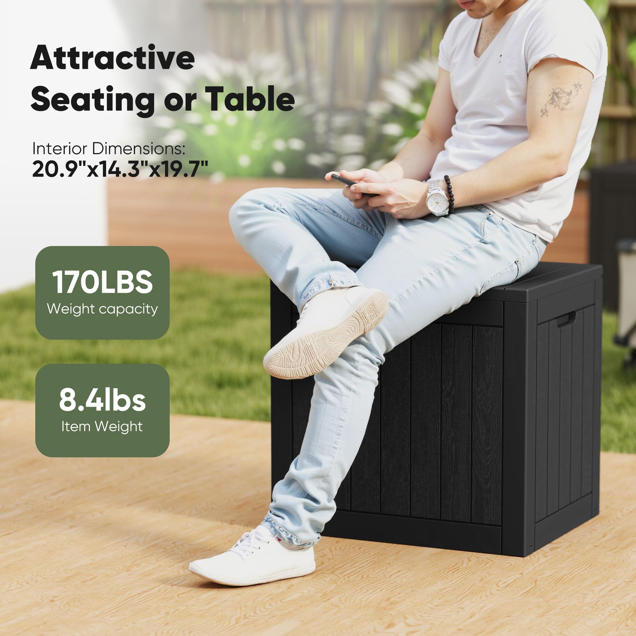 NEWBULIG 31gal lockable lid emphasizes secure storage.
