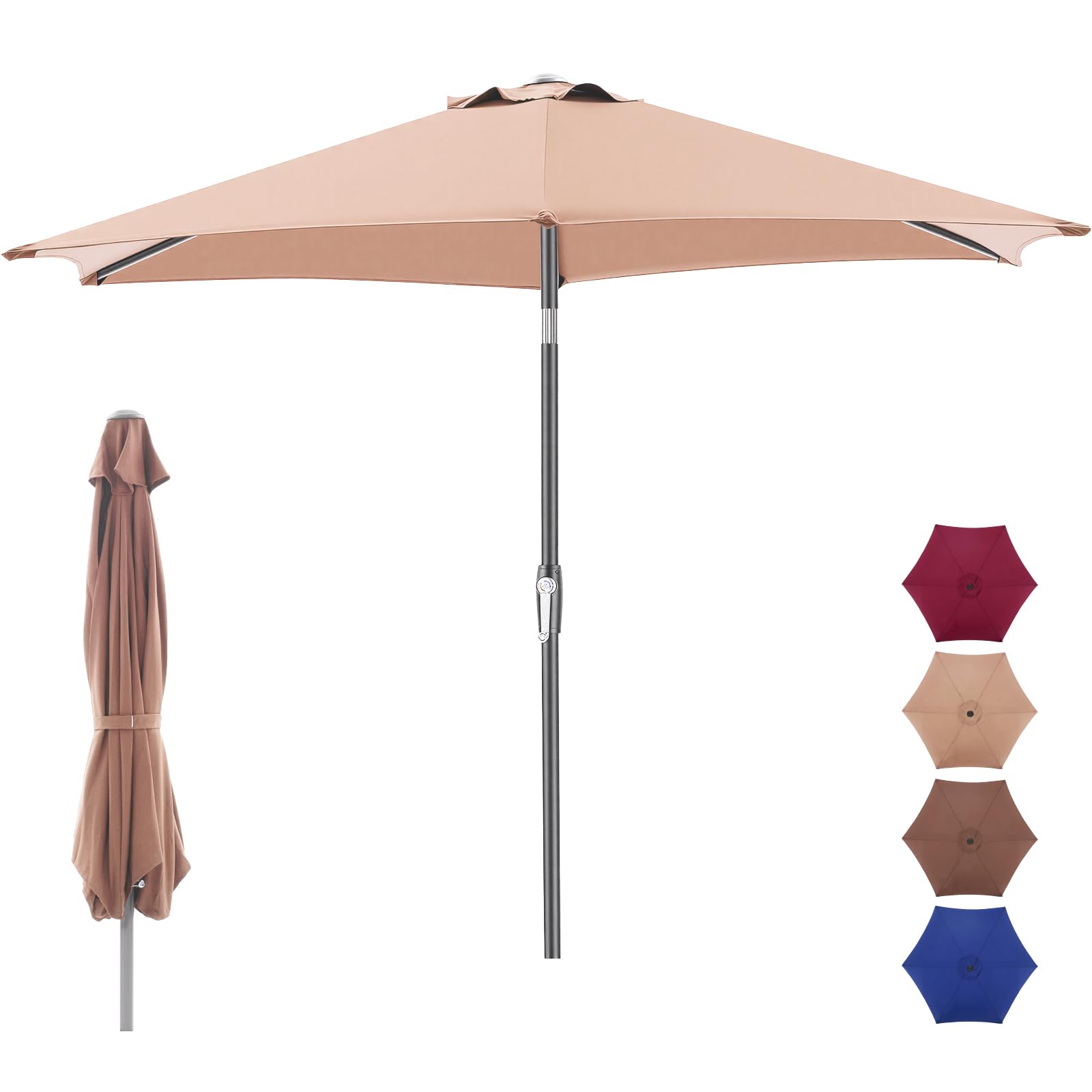 NEWBULIG 7.5ft canopy extended offers broad shade for patios and pools