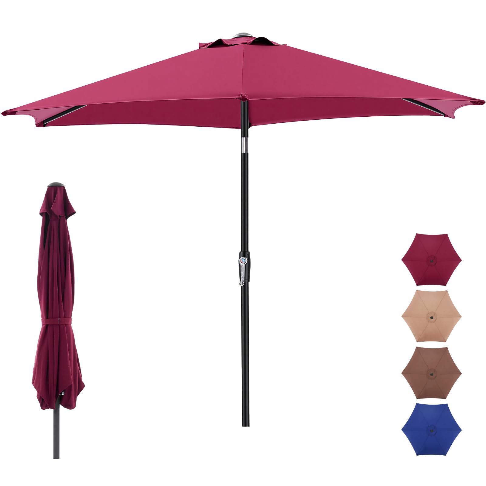 NEWBULIG 7.5ft patio umbrella with crank and tilt for easy sun shading