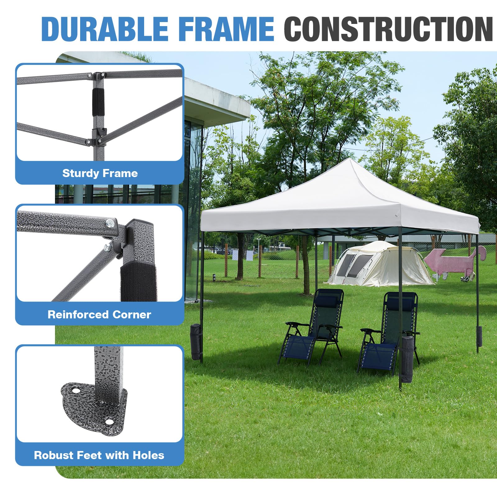 Beach scene with Newbulig canopy offering cool shade for relaxed moments.