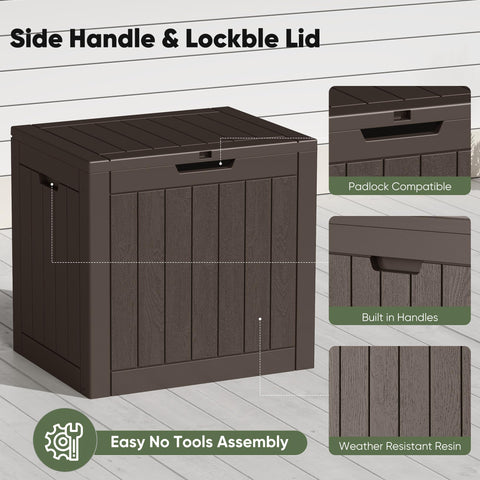 NEWBULIG deck box doubles as extra seating or table space for outdoors.