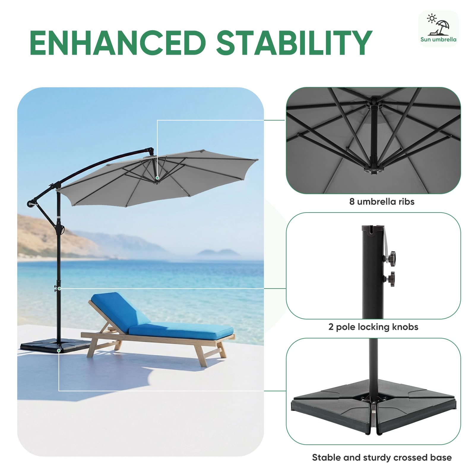 NEWBULIG heavy-duty iron frame resists rust in outdoor conditions.