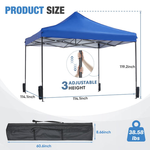 NEWBULIG heavy-duty steel frame supports sturdy shelter against sun and breeze