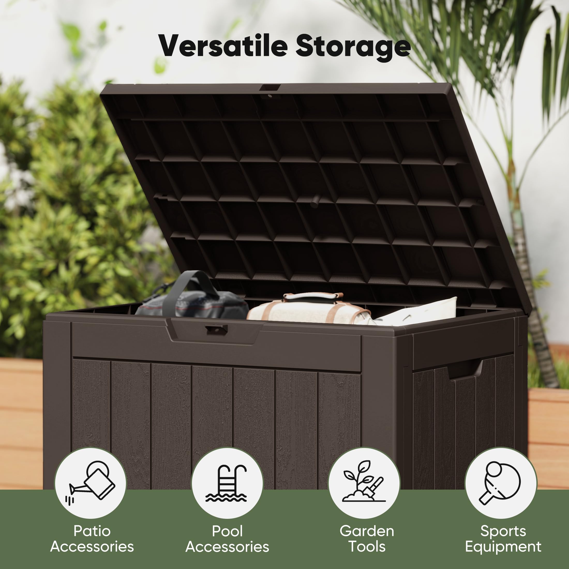 NEWBULIG lid opens to 100 degrees for easy access to contents.