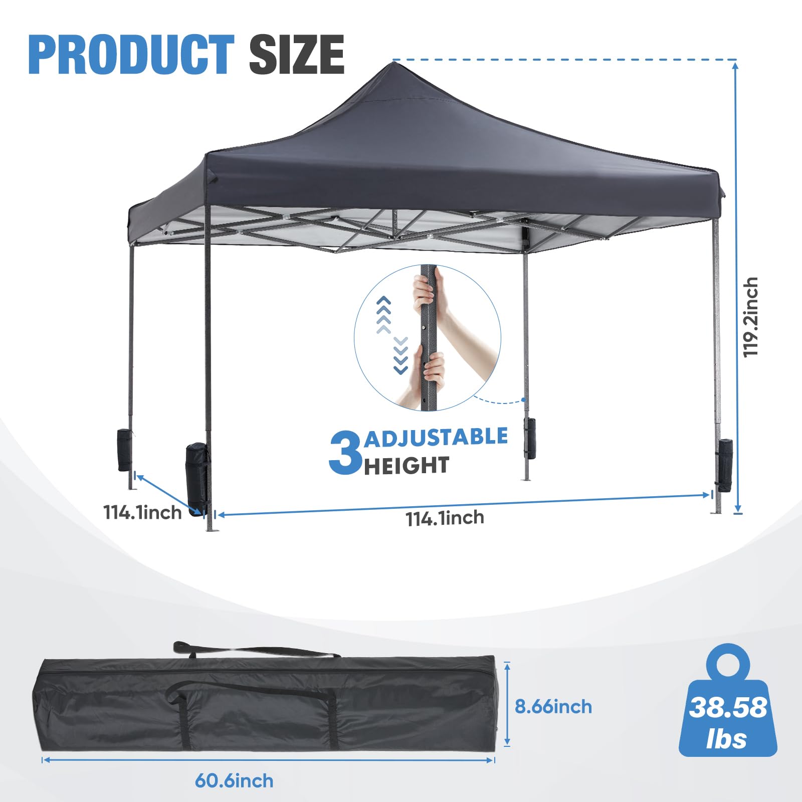 NEWBULIG steel-frame canopy offers stable shelter in wind and sun