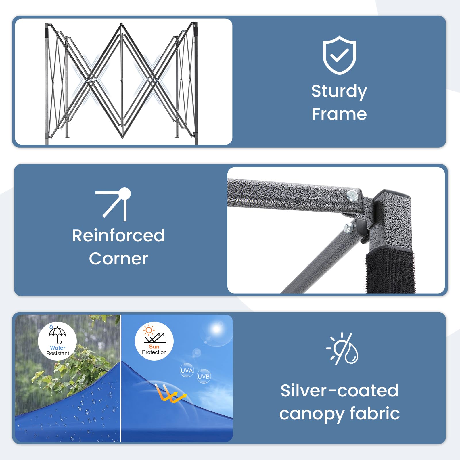 NEWBULIG top fabric UV protection keeps guests cool during sunny days