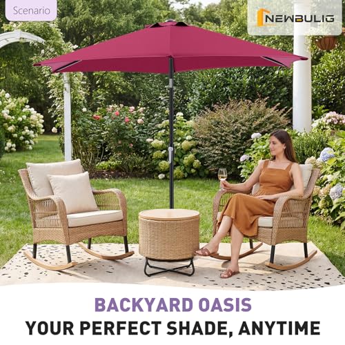 NEWBULIG umbrella with 6 ribs provides sturdy, stable shade