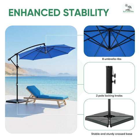 Newbulig UV-protected fade-resistant blue fabric blocks sun while retaining color.