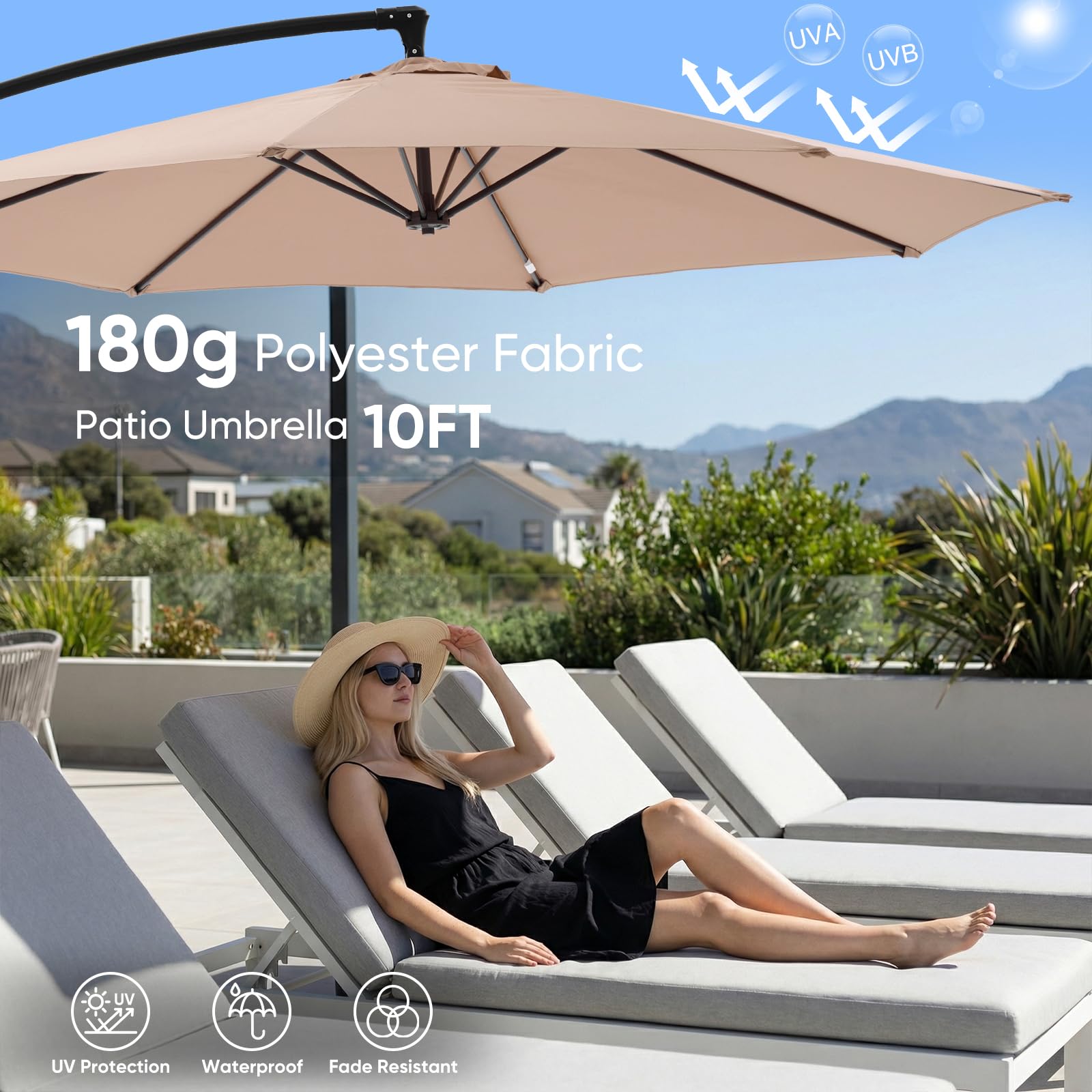 NEWBULIG uv-protective fabric provides durable shade with fade resistance for long outdoor use.