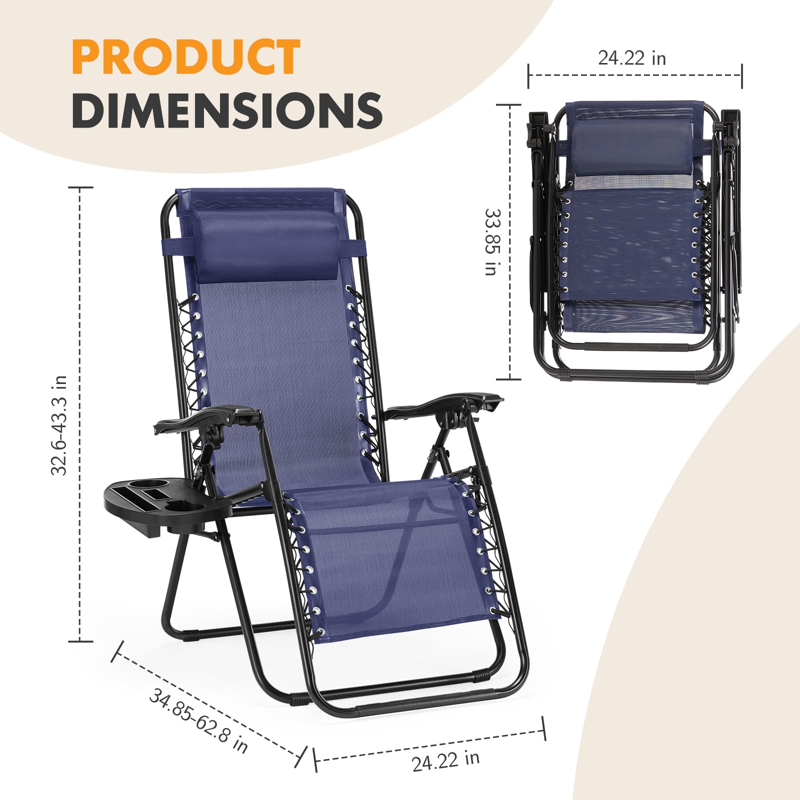 NEWBULIG adjustable-back tilt offers relaxed lounging up to 160 degrees.