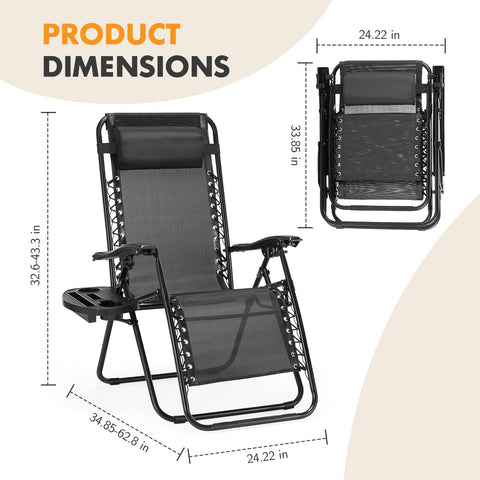 NEWBULIG Zero Gravity chair angle adjustable 0–160 degrees for personalized comfort