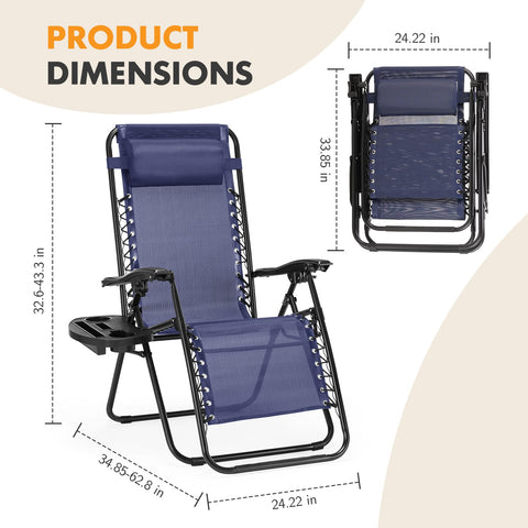 NEWBULIG chair blue detachable tray keeps drinks within reach.