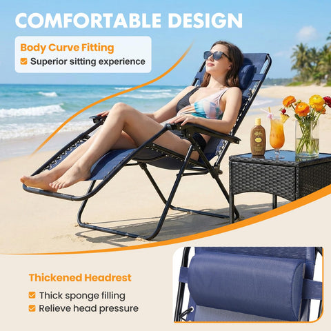 NEWBULIG chair blue detachable tray with compartments for essentials.