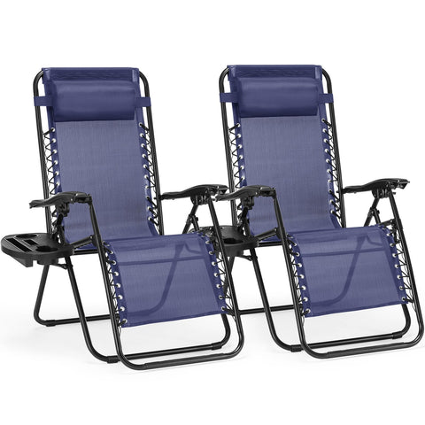 NEWBULIG zero gravity chair blue folding design for easy transport.
