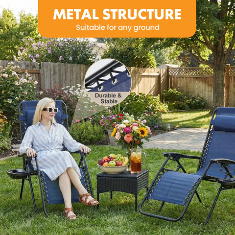 NEWBULIG zero gravity chair blue set of 2 for outdoor lounging.
