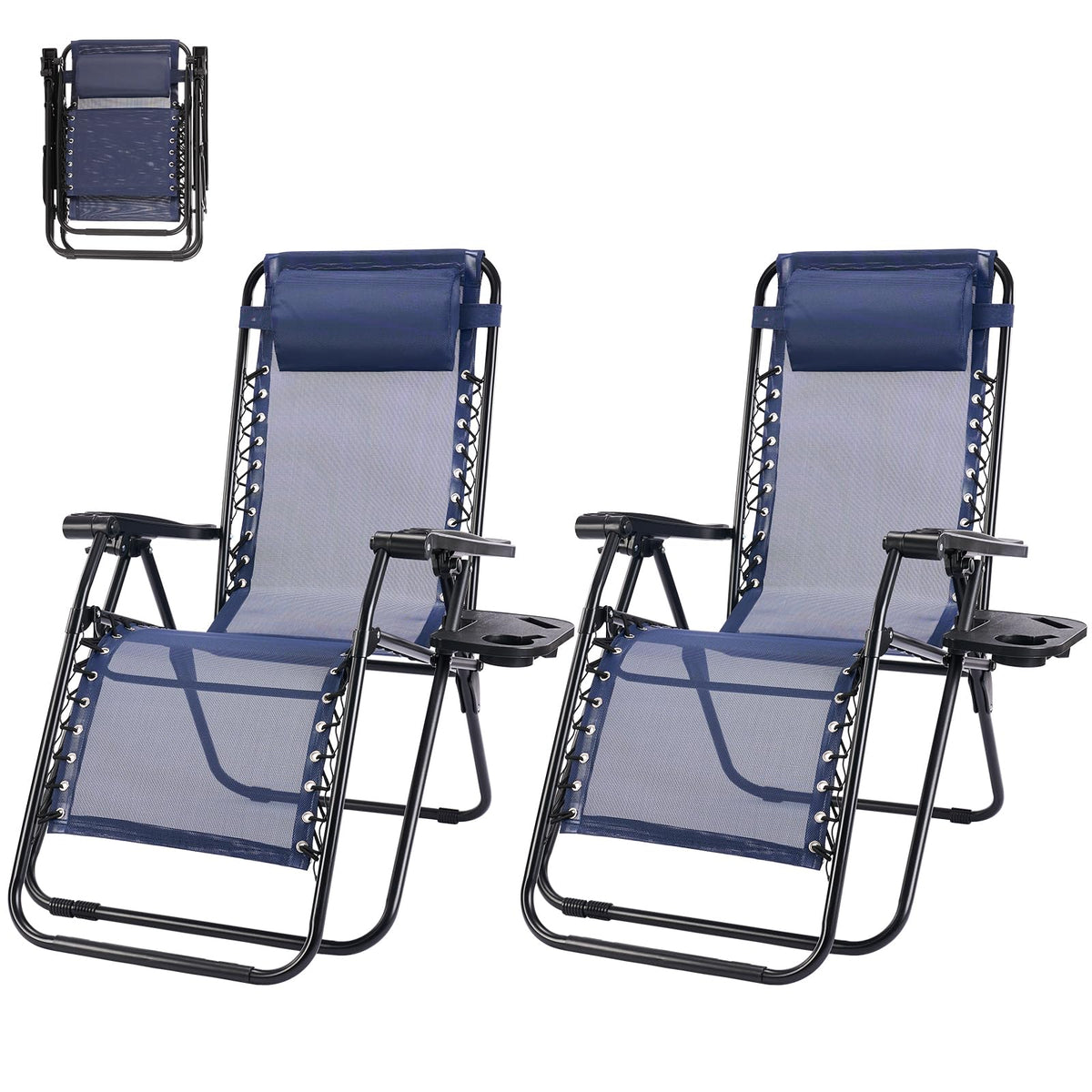 NEWBULIG zero gravity chair folding-frame for easy outdoor setup.