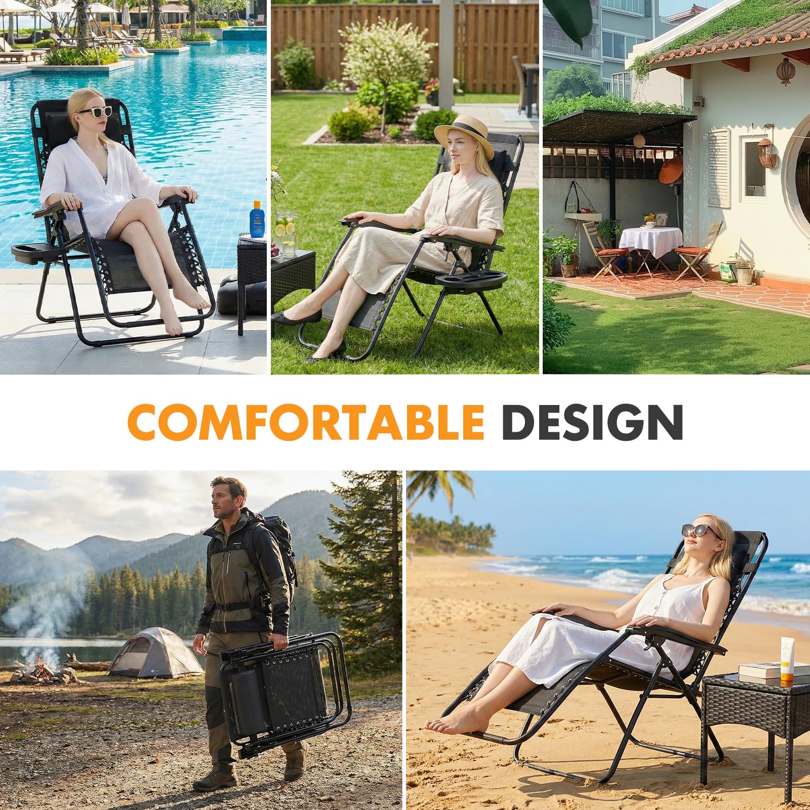 NEWBULIG chair with sturdy alloy frame for lasting outdoor use