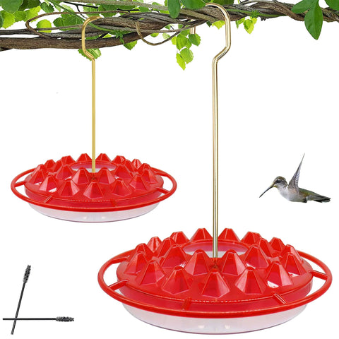 NEWCARLAB hummingbird feeder exterior view with bright red color attracting birds
