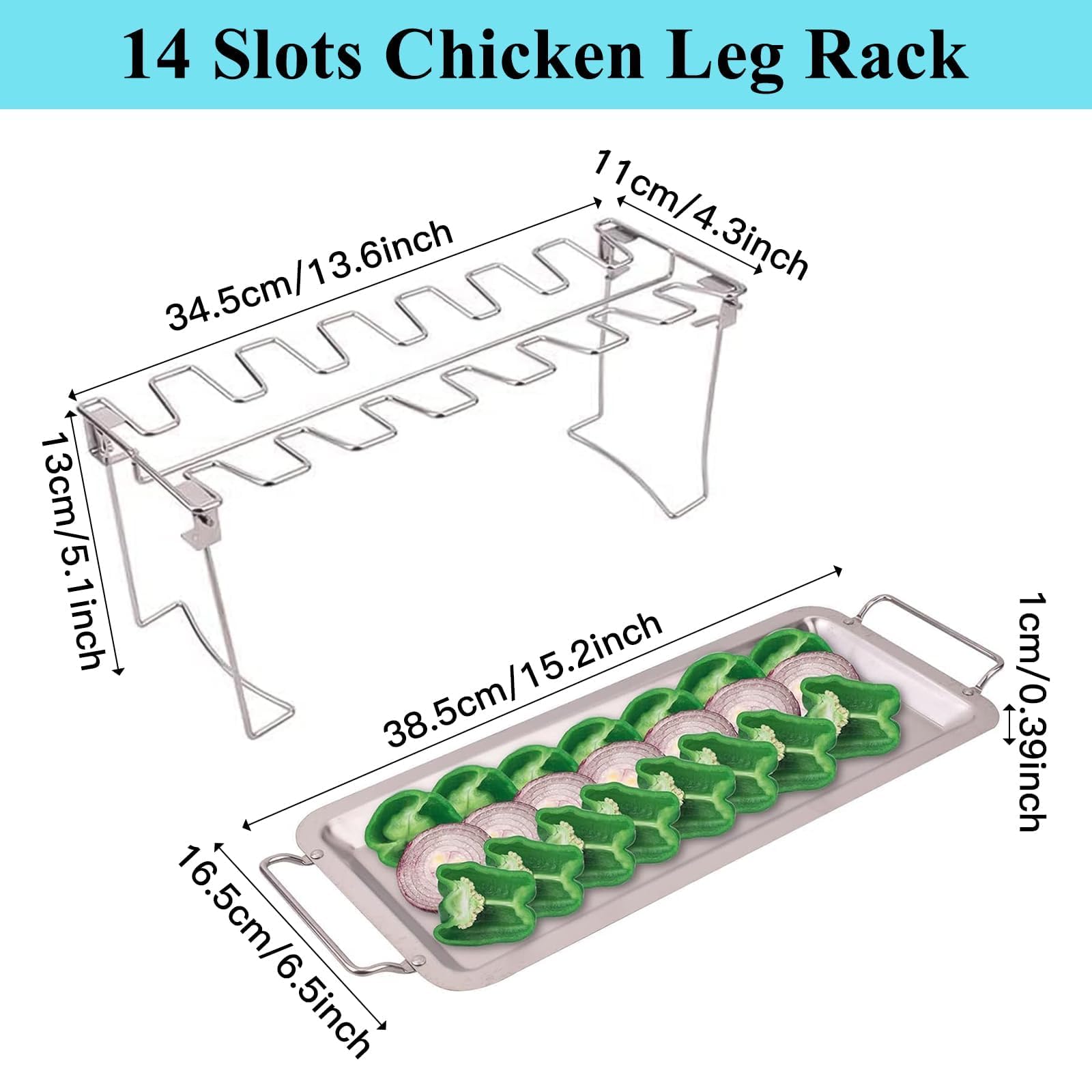 NEWCOMDIGI chicken leg rack in oven or smoker for even roasting
