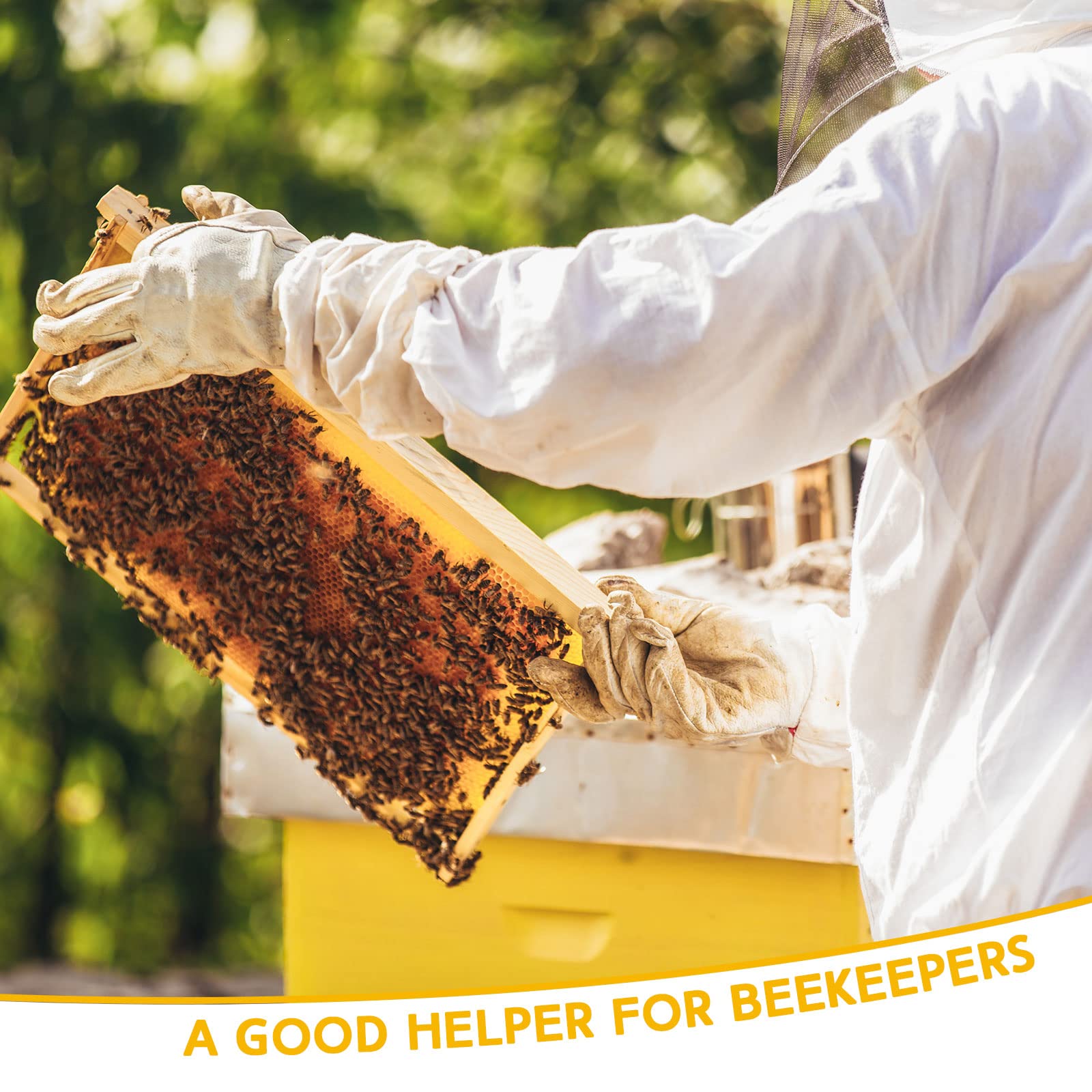 Newcotte beekeeping gloves in use demonstrate dexterity and comfortable movement