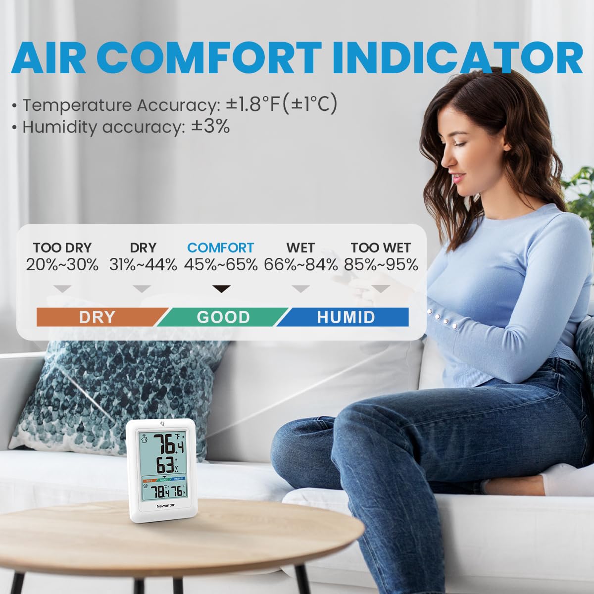 Newentor 328ft wireless range lets you check weather from indoors.