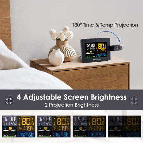 Newentor ceiling-projection clock softly lights the ceiling for easy checks in the dark.