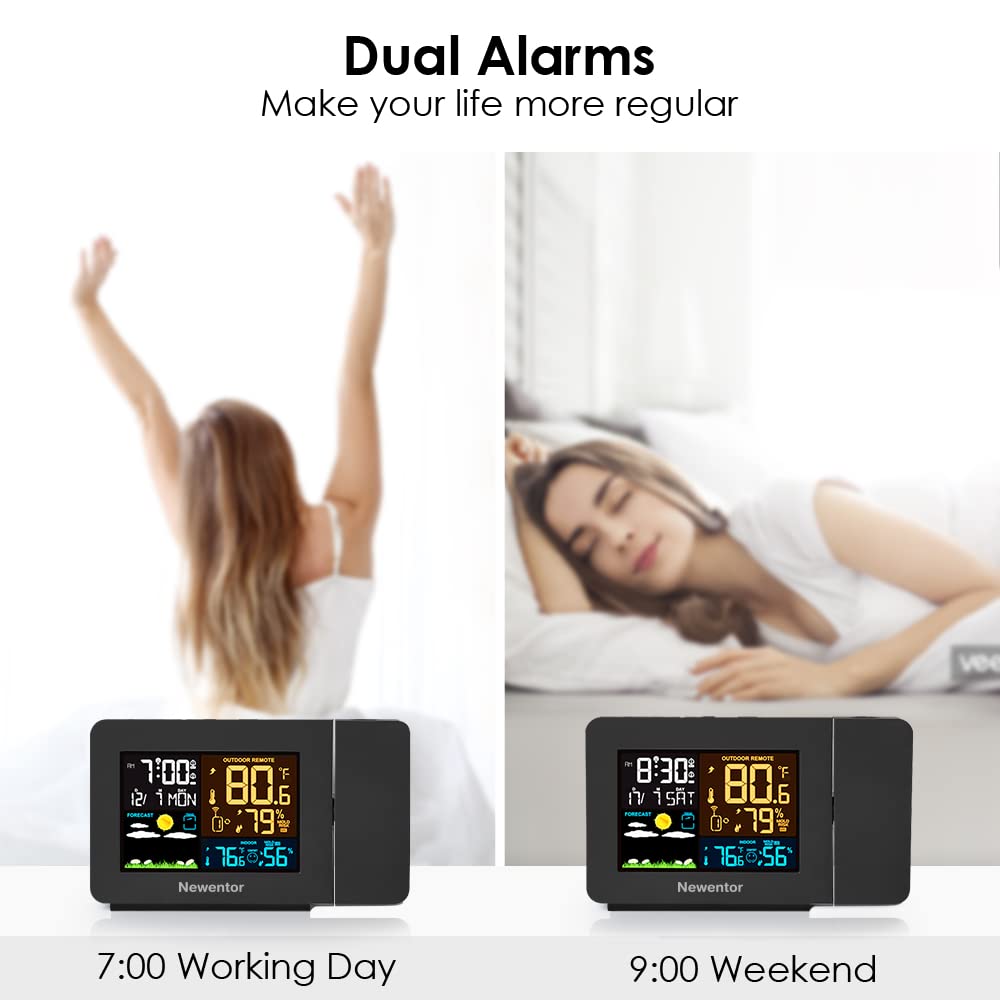 Newentor dual alarms with adjustable snooze fit different morning routines.