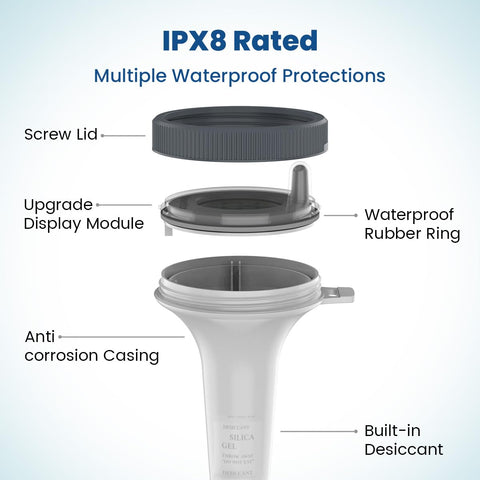 Newentor ipx8 waterproof thermometer shell resists splashes and submersion for poolside reliability.