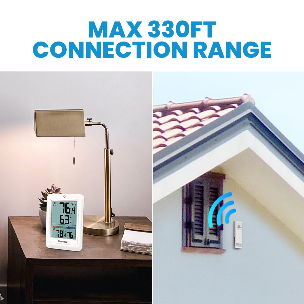 Newentor remote sensor three-pack setup enables monitoring multiple zones.