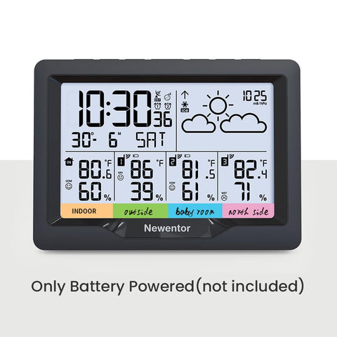 Newentor Weather Station 200ft range maintains stable sensor connections through walls.