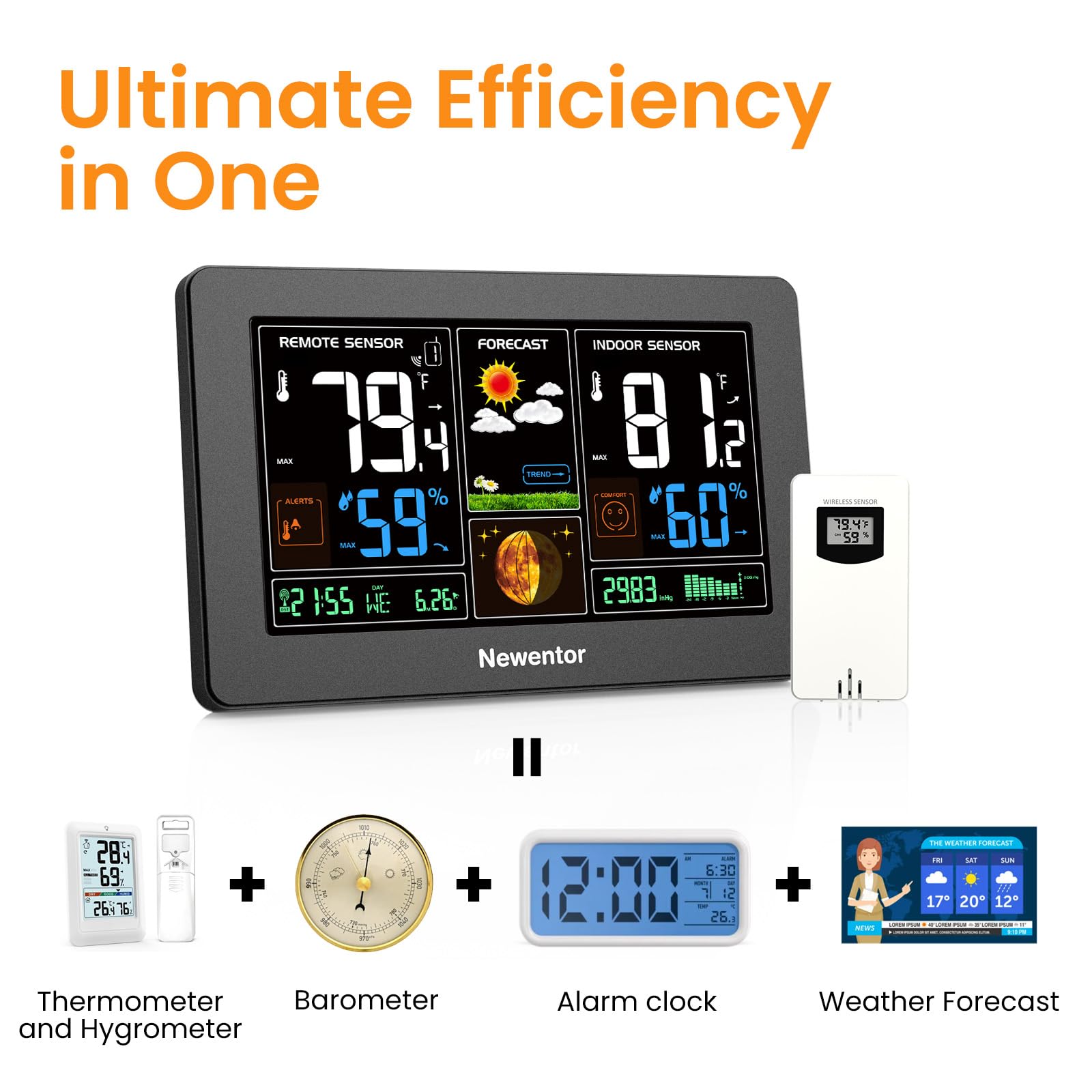 Newentor Weather Station barometric pressure reading helps track weather trends