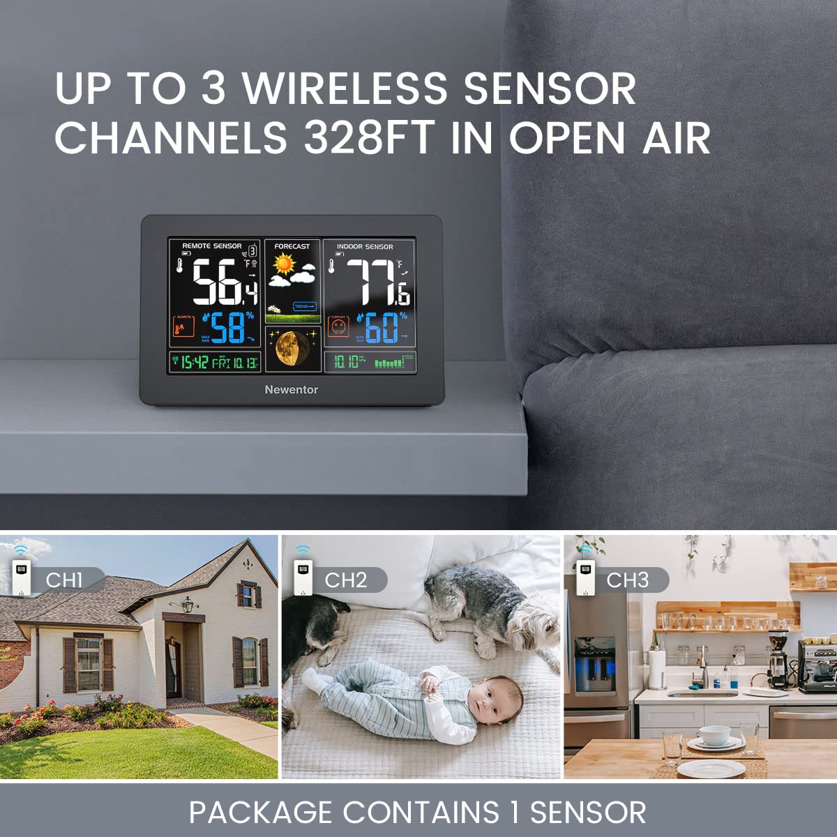 Newentor Weather Station color display presents vivid weather info for quick decisions