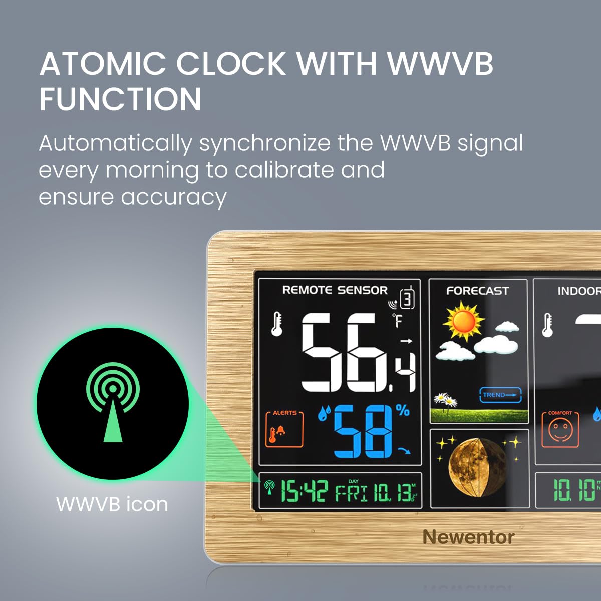 Newentor Weather Station remote sensor enables monitoring multiple locations.