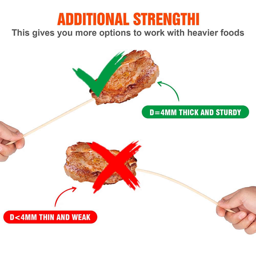 Newflager eco-friendly bamboo skewers offer natural, mess-free grilling and serving.