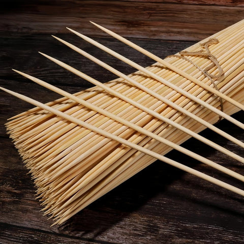 Newflager 12 inch skewers support kabobs, fruit, and desserts with reliable thickness.
