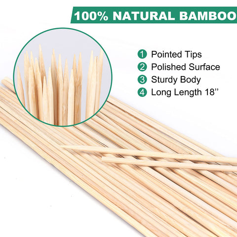 Newflager bamboo-stake-pointed-tip enables easy, clean insertion.